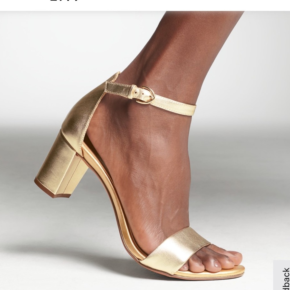 Naturalizer Vera Dress Sandal in Dark Gold Leather Block Heel Size 11W